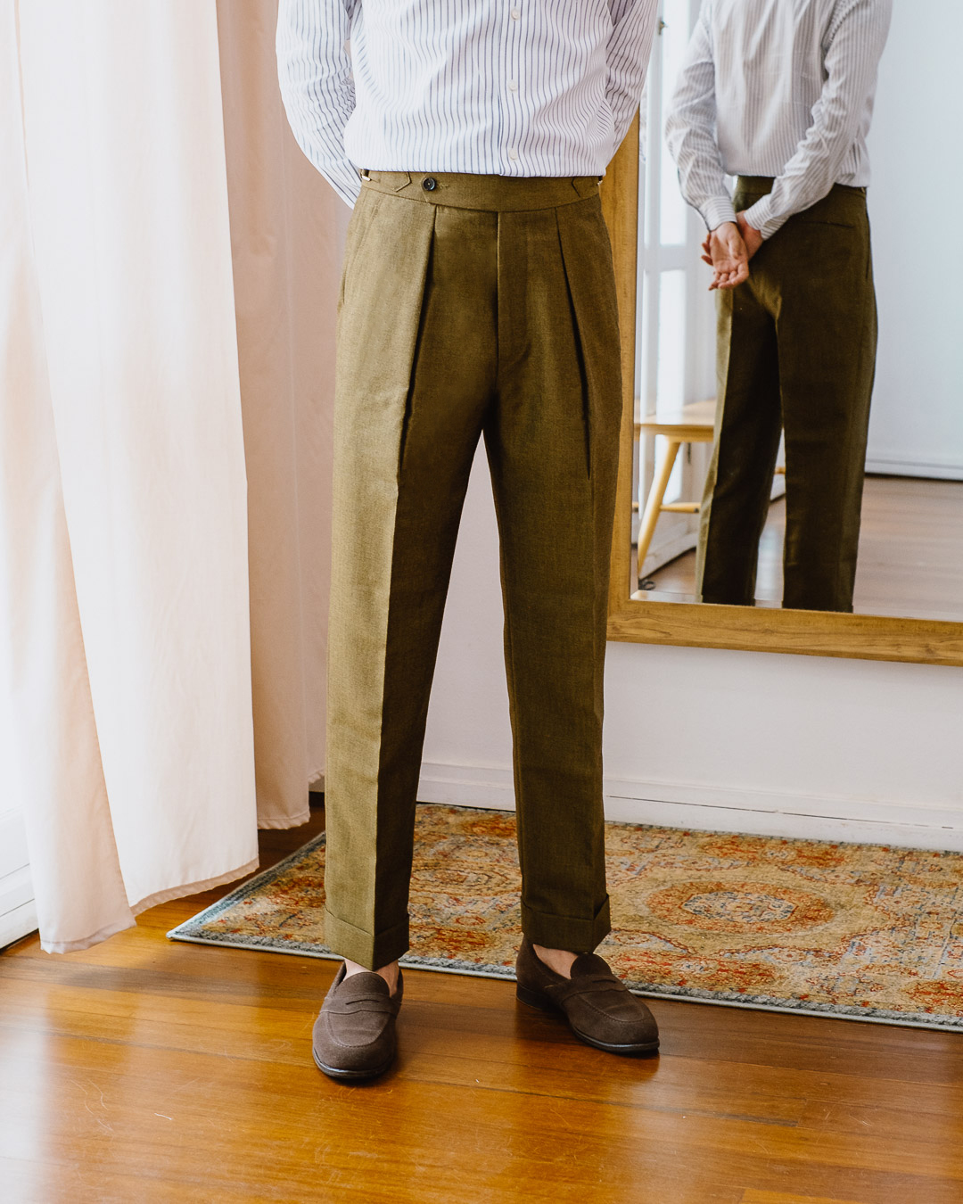 Our Products Trousers Formal Carousel 2 - Olive Melange Trousers
