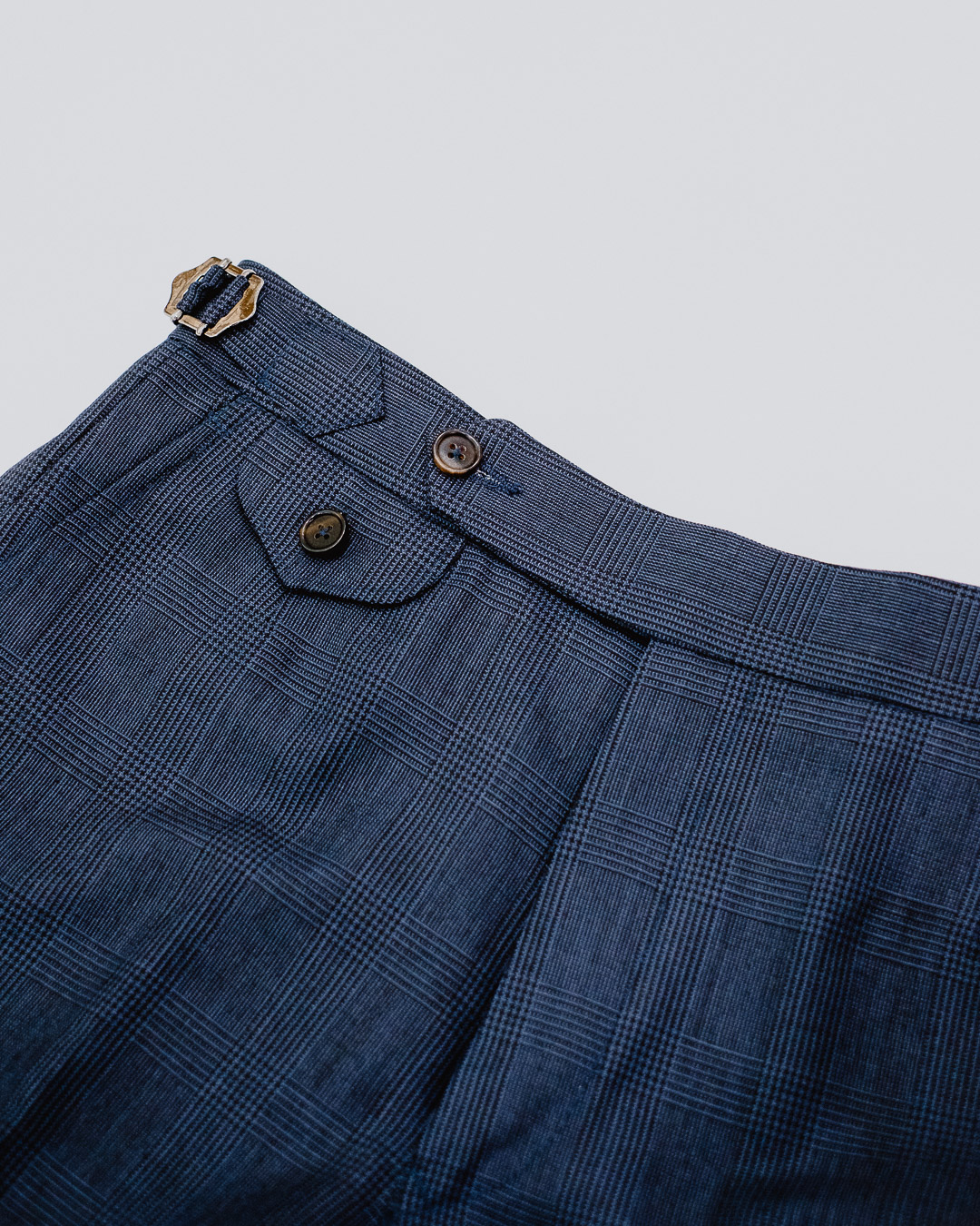 Our Products Trousers Other Customisable Options Carousel 5 - Wool Side Adjusters Tabs Trousers